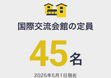 国際交流会館の定員：45名